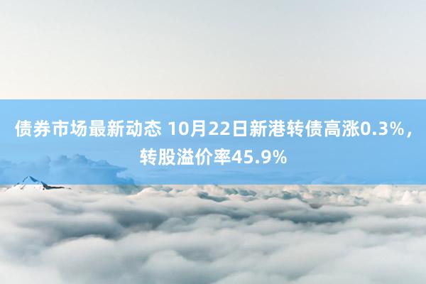 债券市场最新动态 10月22日新港转债高涨0.3%，转股溢价率45.9%