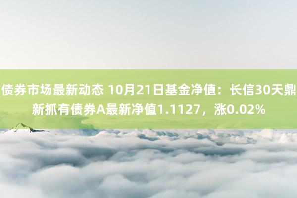 债券市场最新动态 10月21日基金净值：长信30天鼎新抓有债券A最新净值1.1127，涨0.02%