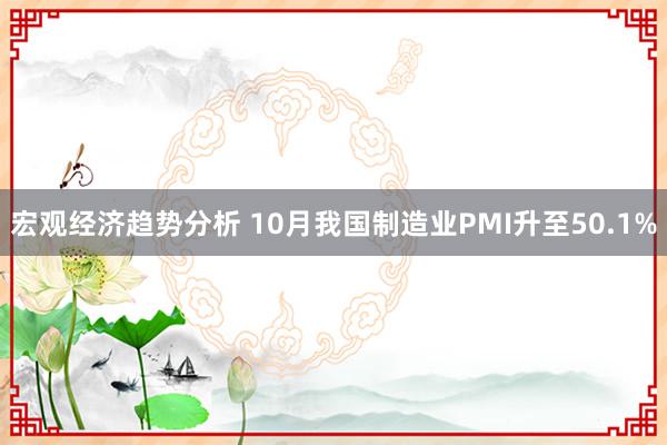 宏观经济趋势分析 10月我国制造业PMI升至50.1%