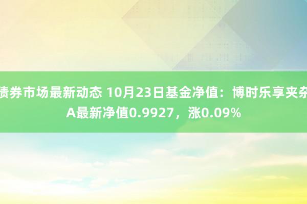 债券市场最新动态 10月23日基金净值：博时乐享夹杂A最新净值0.9927，涨0.09%