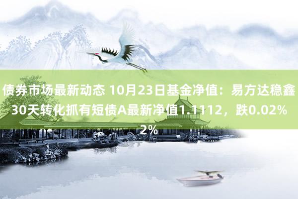 债券市场最新动态 10月23日基金净值：易方达稳鑫30天转化抓有短债A最新净值1.1112，跌0.02%