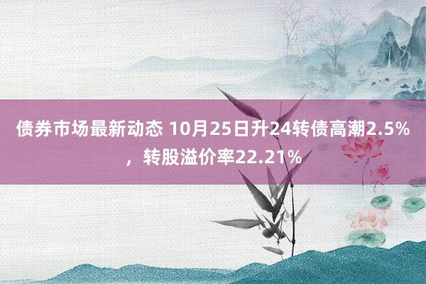 债券市场最新动态 10月25日升24转债高潮2.5%，转股溢价率22.21%