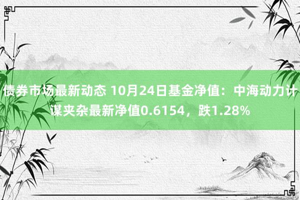 债券市场最新动态 10月24日基金净值：中海动力计谋夹杂最新净值0.6154，跌1.28%