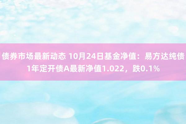 债券市场最新动态 10月24日基金净值：易方达纯债1年定开债A最新净值1.022，跌0.1%