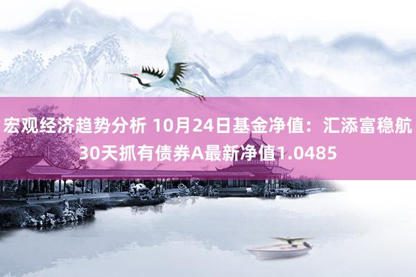 宏观经济趋势分析 10月24日基金净值：汇添富稳航30天抓有债券A最新净值1.0485