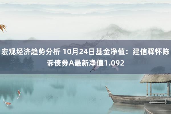 宏观经济趋势分析 10月24日基金净值：建信释怀陈诉债券A最新净值1.092