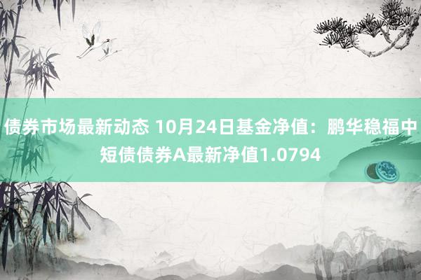 债券市场最新动态 10月24日基金净值：鹏华稳福中短债债券A最新净值1.0794