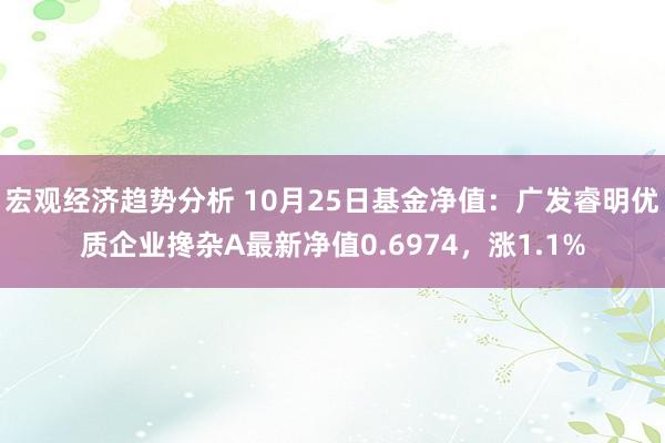 宏观经济趋势分析 10月25日基金净值：广发睿明优质企业搀杂A最新净值0.6974，涨1.1%