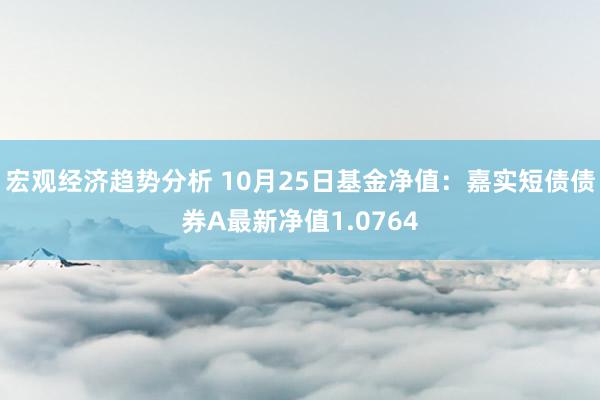 宏观经济趋势分析 10月25日基金净值：嘉实短债债券A最新净值1.0764