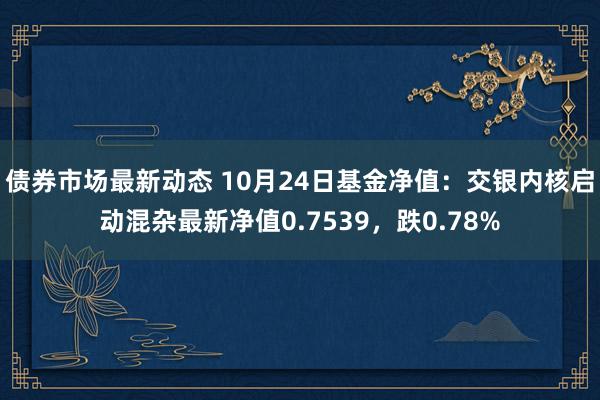 债券市场最新动态 10月24日基金净值：交银内核启动混杂最新净值0.7539，跌0.78%