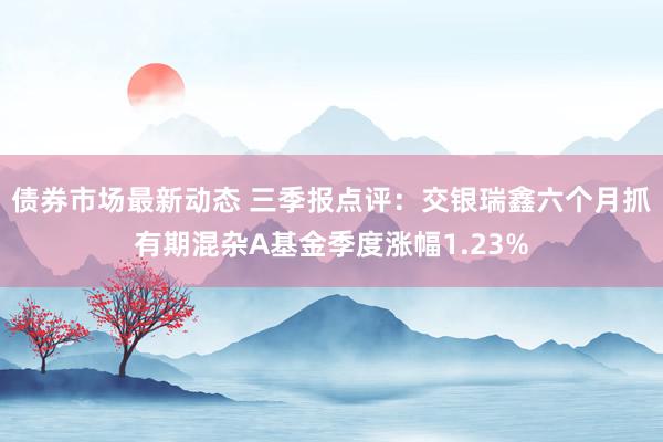 债券市场最新动态 三季报点评：交银瑞鑫六个月抓有期混杂A基金季度涨幅1.23%