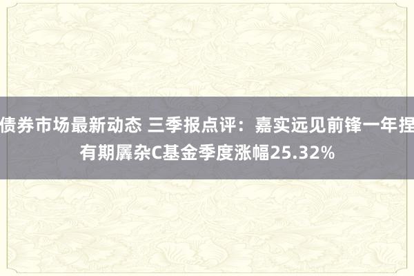 债券市场最新动态 三季报点评：嘉实远见前锋一年捏有期羼杂C基金季度涨幅25.32%