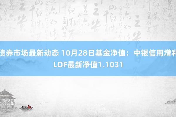 债券市场最新动态 10月28日基金净值：中银信用增利LOF最新净值1.1031