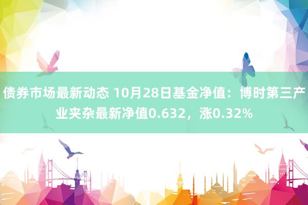 债券市场最新动态 10月28日基金净值：博时第三产业夹杂最新净值0.632，涨0.32%