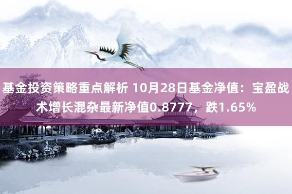 基金投资策略重点解析 10月28日基金净值：宝盈战术增长混杂最新净值0.8777，跌1.65%