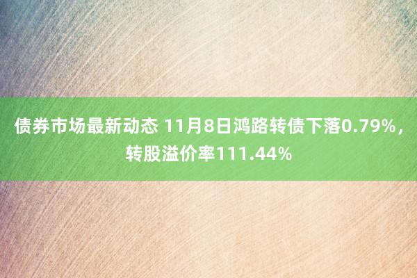 债券市场最新动态 11月8日鸿路转债下落0.79%，转股溢价率111.44%