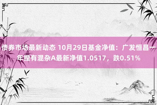 债券市场最新动态 10月29日基金净值：广发恒昌一年捏有混杂A最新净值1.0517，跌0.51%