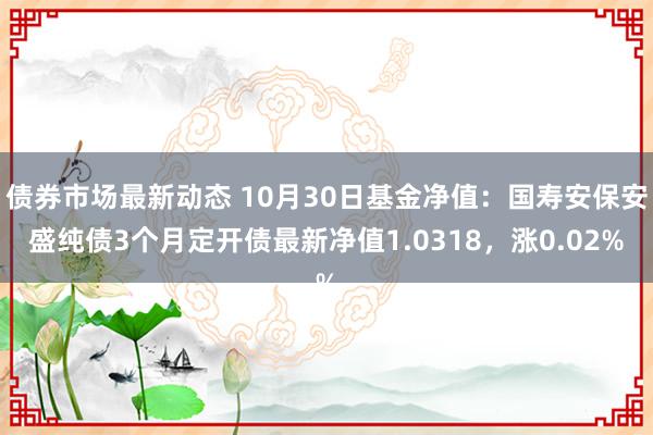 债券市场最新动态 10月30日基金净值：国寿安保安盛纯债3个月定开债最新净值1.0318，涨0.02%