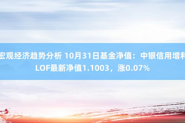 宏观经济趋势分析 10月31日基金净值：中银信用增利LOF最新净值1.1003，涨0.07%