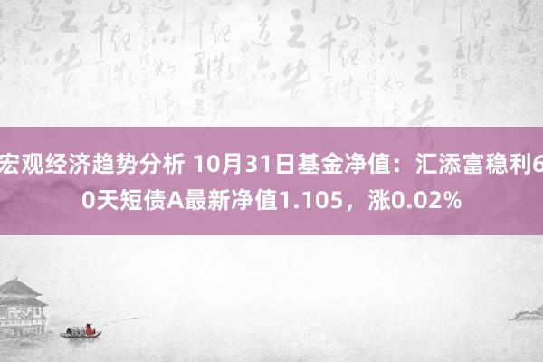 宏观经济趋势分析 10月31日基金净值：汇添富稳利60天短债A最新净值1.105，涨0.02%