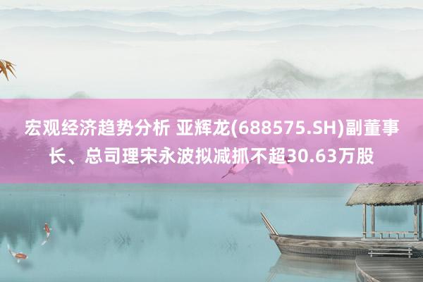 宏观经济趋势分析 亚辉龙(688575.SH)副董事长、总司理宋永波拟减抓不超30.63万股