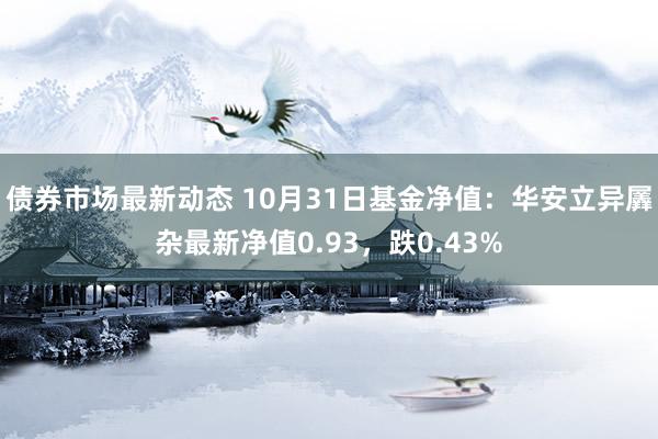 债券市场最新动态 10月31日基金净值：华安立异羼杂最新净值0.93，跌0.43%