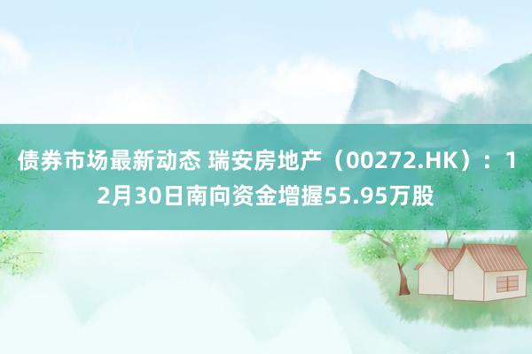 债券市场最新动态 瑞安房地产（00272.HK）：12月30日南向资金增握55.95万股