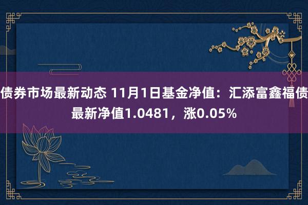 债券市场最新动态 11月1日基金净值：汇添富鑫福债最新净值1.0481，涨0.05%