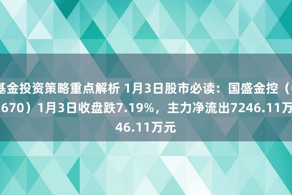 基金投资策略重点解析 1月3日股市必读：国盛金控（002670）1月3日收盘跌7.19%，主力净流出7246.11万元