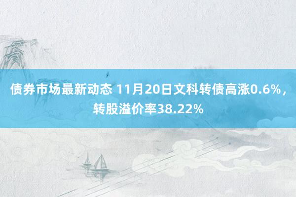 债券市场最新动态 11月20日文科转债高涨0.6%，转股溢价率38.22%