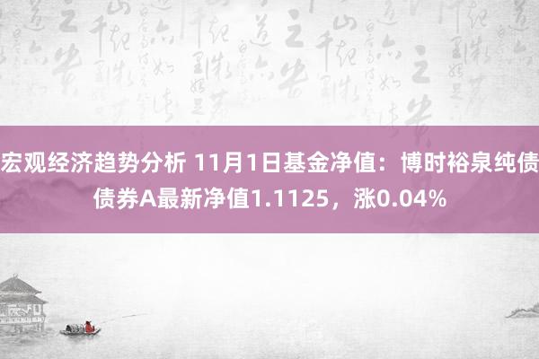 宏观经济趋势分析 11月1日基金净值：博时裕泉纯债债券A最新净值1.1125，涨0.04%