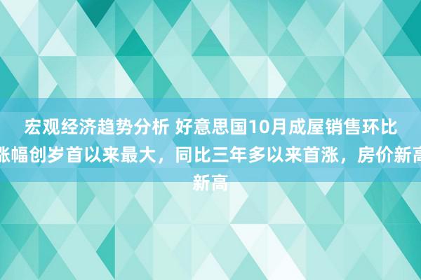 宏观经济趋势分析 好意思国10月成屋销售环比涨幅创岁首以来最大，同比三年多以来首涨，房价新高