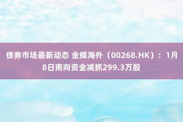 债券市场最新动态 金蝶海外（00268.HK）：1月8日南向资金减抓299.3万股