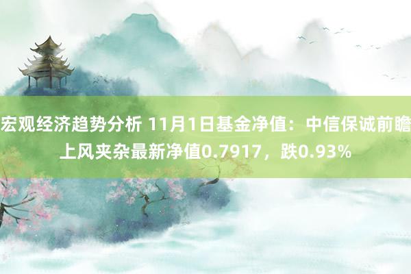 宏观经济趋势分析 11月1日基金净值：中信保诚前瞻上风夹杂最新净值0.7917，跌0.93%