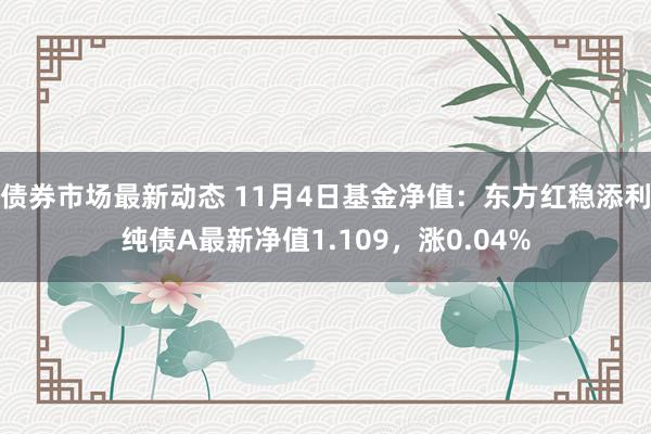 债券市场最新动态 11月4日基金净值：东方红稳添利纯债A最新净值1.109，涨0.04%