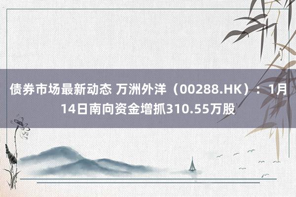 债券市场最新动态 万洲外洋（00288.HK）：1月14日南向资金增抓310.55万股