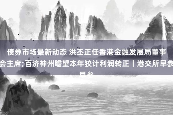 债券市场最新动态 洪丕正任香港金融发展局董事会主席;百济神州瞻望本年狡计利润转正丨港交所早参