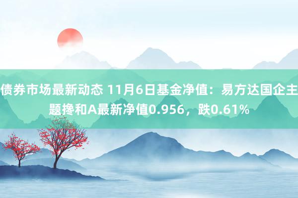 债券市场最新动态 11月6日基金净值：易方达国企主题搀和A最新净值0.956，跌0.61%