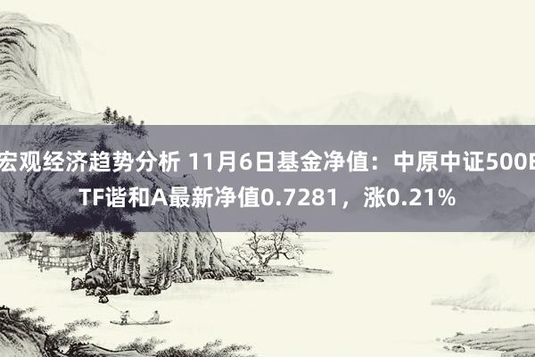 宏观经济趋势分析 11月6日基金净值：中原中证500ETF谐和A最新净值0.7281，涨0.21%