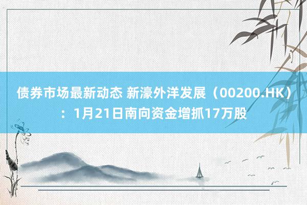 债券市场最新动态 新濠外洋发展（00200.HK）：1月21日南向资金增抓17万股