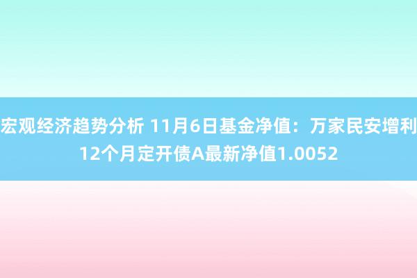 宏观经济趋势分析 11月6日基金净值：万家民安增利12个月定开债A最新净值1.0052