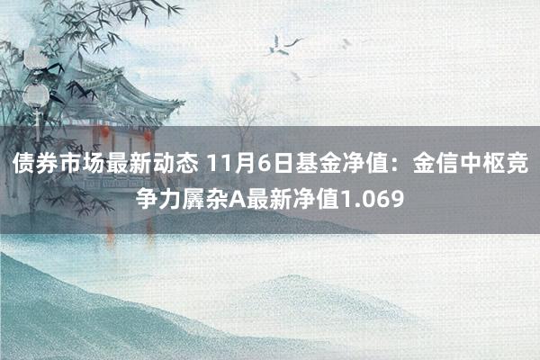 债券市场最新动态 11月6日基金净值：金信中枢竞争力羼杂A最新净值1.069