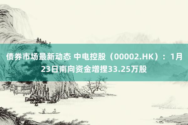 债券市场最新动态 中电控股（00002.HK）：1月23日南向资金增捏33.25万股