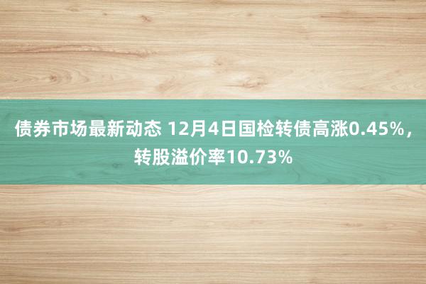 债券市场最新动态 12月4日国检转债高涨0.45%，转股溢价率10.73%