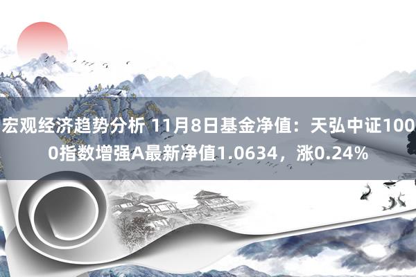 宏观经济趋势分析 11月8日基金净值：天弘中证1000指数增强A最新净值1.0634，涨0.24%