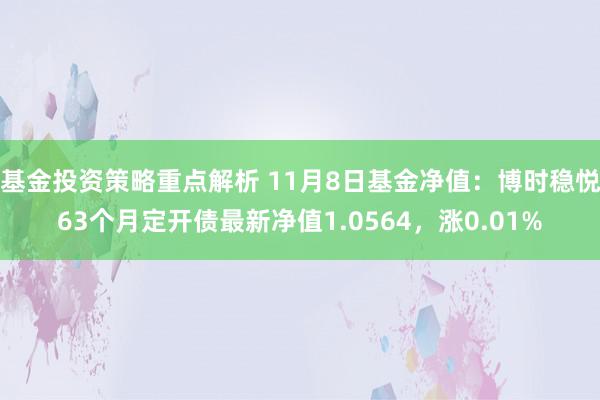 基金投资策略重点解析 11月8日基金净值：博时稳悦63个月定开债最新净值1.0564，涨0.01%