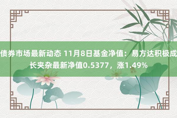 债券市场最新动态 11月8日基金净值：易方达积极成长夹杂最新净值0.5377，涨1.49%