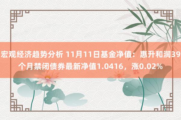 宏观经济趋势分析 11月11日基金净值：惠升和润39个月禁闭债券最新净值1.0416，涨0.02%