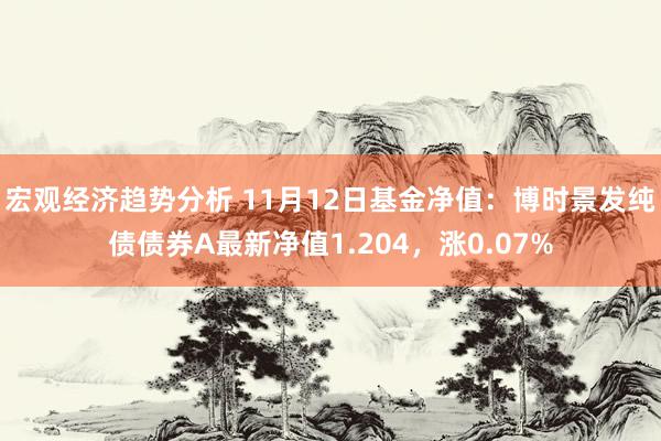 宏观经济趋势分析 11月12日基金净值：博时景发纯债债券A最新净值1.204，涨0.07%