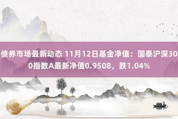 债券市场最新动态 11月12日基金净值：国泰沪深300指数A最新净值0.9508，跌1.04%